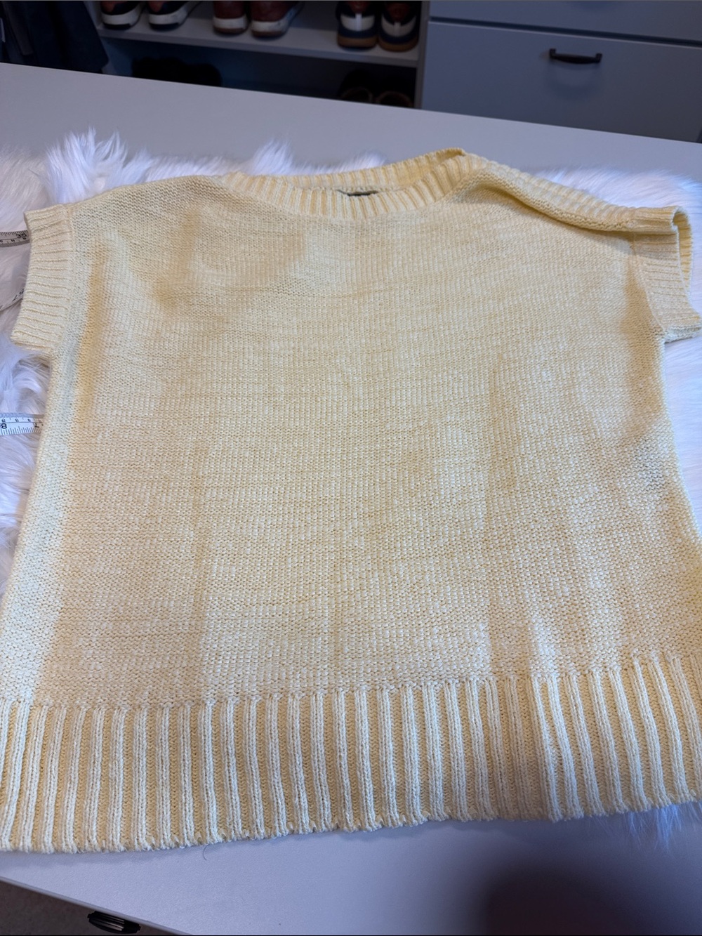 Jones New York Women's Short Sleeve Knit Sweater - Light Yellow
